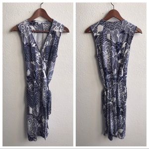DVF mellany print wrap sleeveless dress